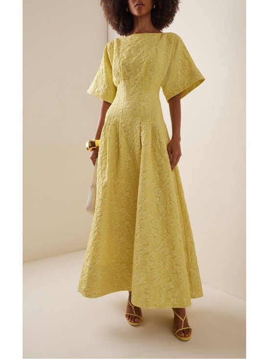 Simkhai Dresses & Skirts - Jonathan Simkhai | Rosalie Yellow Textured Jacquard Maxi Dress Size 4